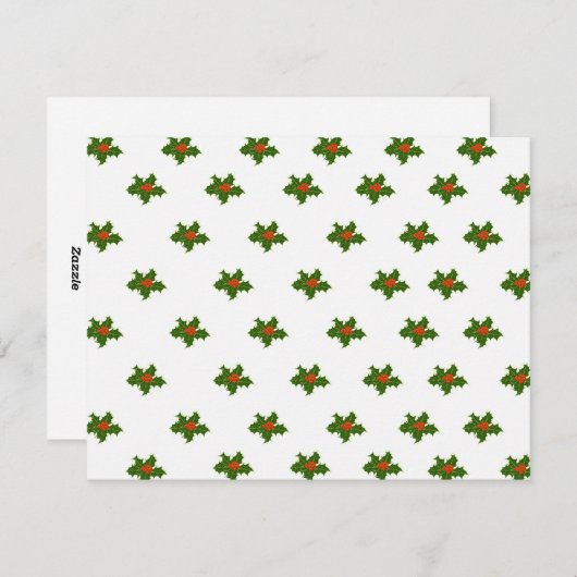 KerstHolly Pattern Feestdagenkaart (Voorkant / Achterkant)