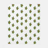 KerstHolly Pattern Fleece Deken (Voorkant)