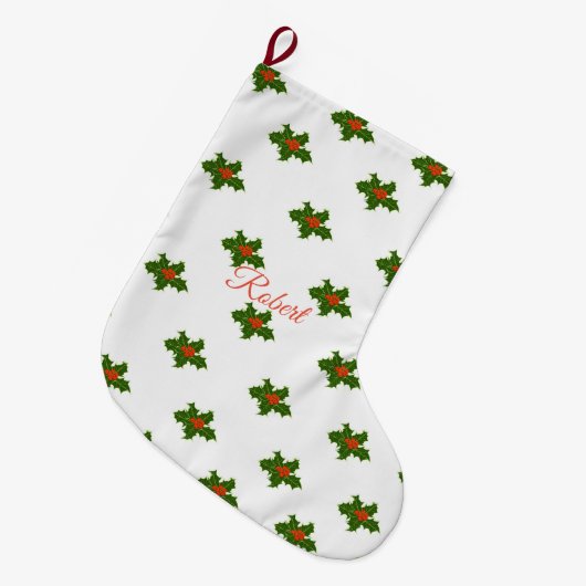 KerstHolly Pattern Grote Kerstsok (Voorkant (Hangend))