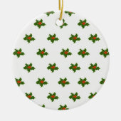 KerstHolly Pattern Keramisch Ornament (Voorkant)