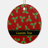 KerstHolly Pattern Keramisch Ornament (Links)