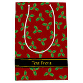 KerstHolly Pattern Medium Cadeauzakje (Voorkant)