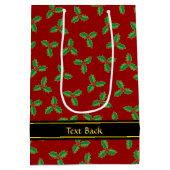 KerstHolly Pattern Medium Cadeauzakje (Achterkant)