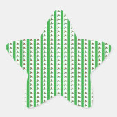 KerstHolly Pattern Ster Sticker (Voorkant)