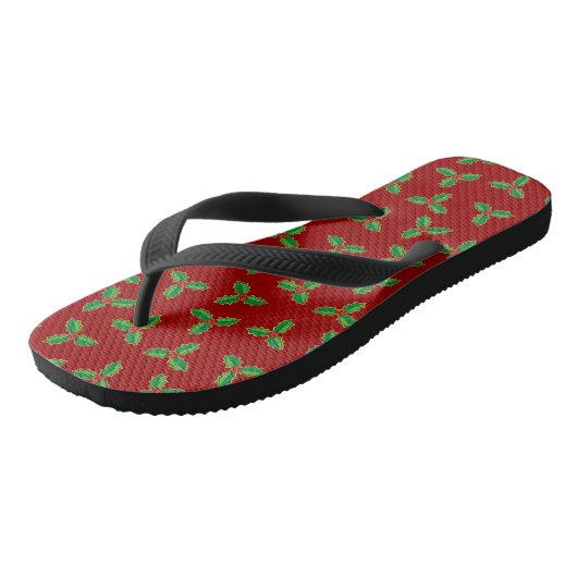 KerstHolly Pattern Teenslippers (Schuin)