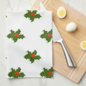 KerstHolly Pattern Theedoek (Quarter Fold)