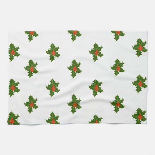 KerstHolly Pattern Theedoek (Horizontaal)