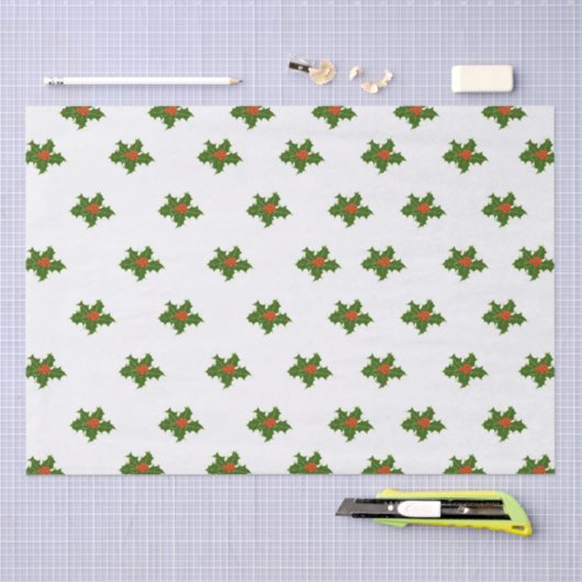 KerstHolly Pattern Tissuepapier (Craft)