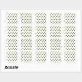 KerstHolly Pattern Vierkante Sticker (Vel)