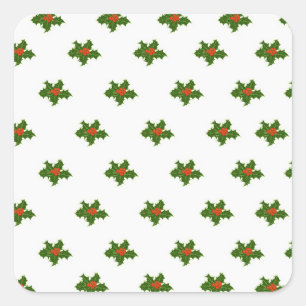 KerstHolly Pattern Vierkante Sticker