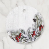 KerstHolly Pine Branch Rustic Holiday Bedankjes Labels (Achterkant)