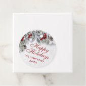 KerstHolly Pine Branch Rustic Holiday Bedankjes Labels (In situ)