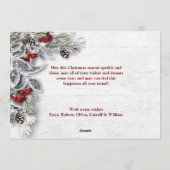 KerstHolly Pine Rustic 3-fotofeestkaart Feestdagenkaart (Achterkant)