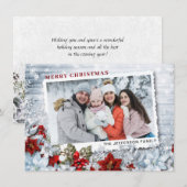 KerstHolly Pine Rustic Photo Holiday Card Feestdagenkaart (Voorkant / Achterkant)