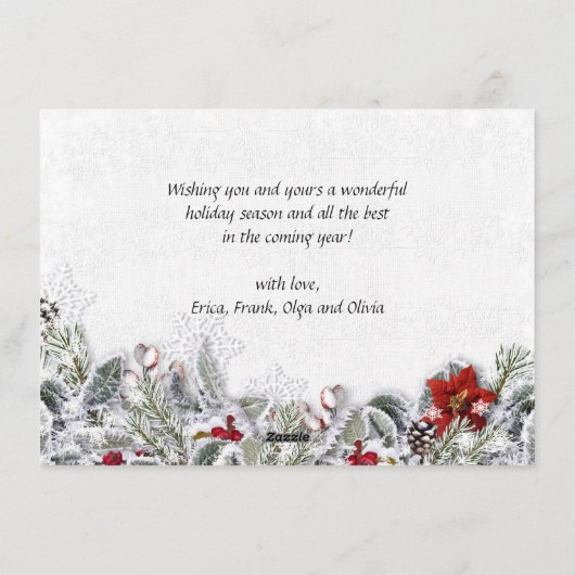 KerstHolly Pine Rustic Photo Holiday Card Feestdagenkaart (Achterkant)