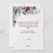 KerstHolly Pine Rustic Photo Holiday Card Feestdagenkaart (Achterkant)