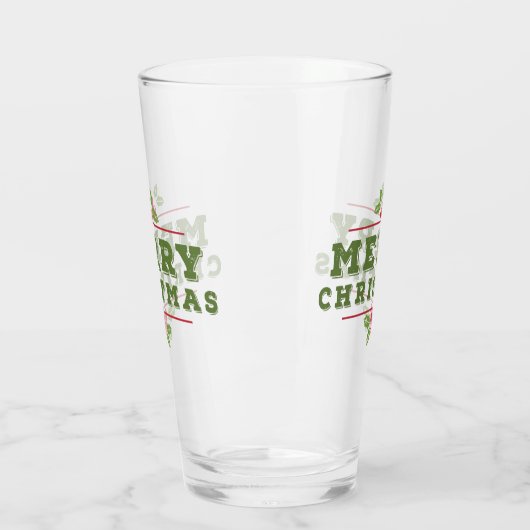 KerstHolly Pint Glass Glas (Links)