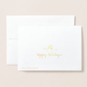 KerstHolly Prettige feestdagen Etched Folie Card Folie Kaarten (Met envelop)