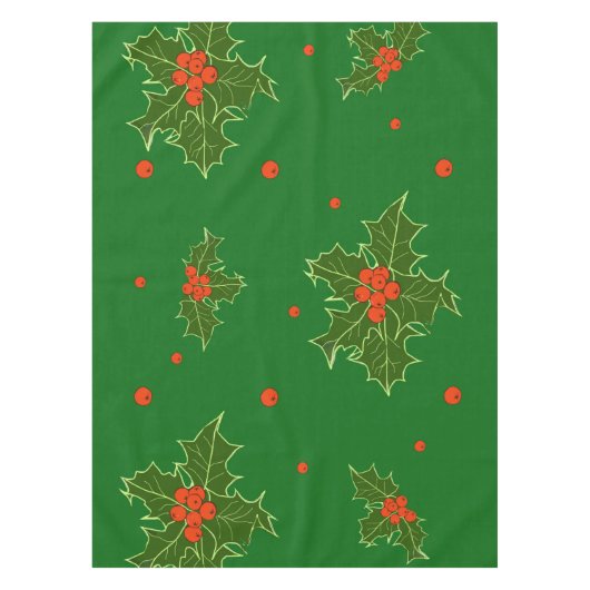KerstHolly Red Berries Tafelkleed (Voorkant)