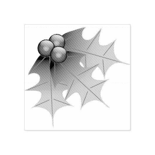 KerstHolly Rubberstempel (Afrduk)