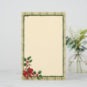 KerstHolly Stationery Briefpapier (Staand voorkant)