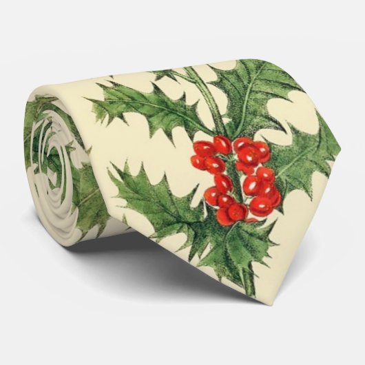 KerstHolly Stropdas (Opgerold)