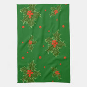 KerstHolly Theedoek (Verticaal)