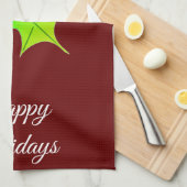 KerstHolly Theedoek (Quarter Fold)