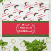 KerstHolly Theedoek (Gevouwen)