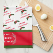 KerstHolly Theedoek (Quarter Fold)