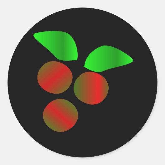 KerstHolly VI Ronde Sticker (Voorkant)