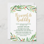 KerstHolly Wreath Brunch en Bubble Kaart (Voorkant)