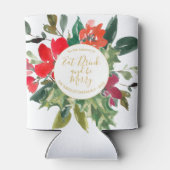 KerstHolly Wreath Floral Green Blikjeskoeler (Achterkant)