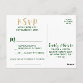 KerstHolly Wreath Song Request RSVP Briefkaart (Achterkant)