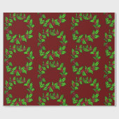 KerstHolly Wreath Vector Art Cadeaupapier (Vlak)