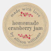 Kersthomemade Cranberry Jam Ronde Sticker (Voorkant)