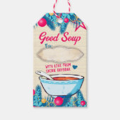 Kersthomemade soep een label voor jar gift cadeaulabel (Voorkant)