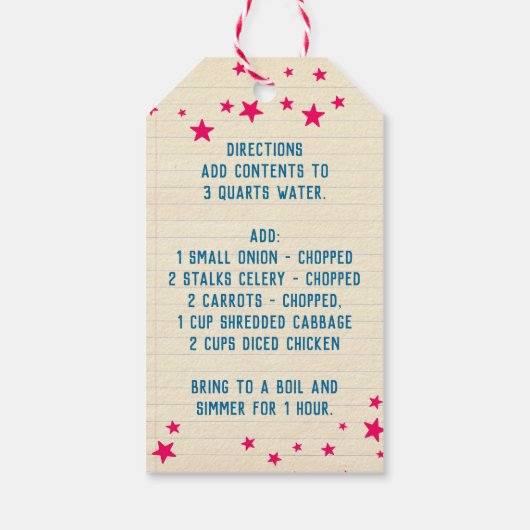 Kersthomemade soep een label voor jar gift cadeaulabel (Achterkant)