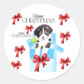 Kersthond 2Classic Ronde Sticker (Voorkant)