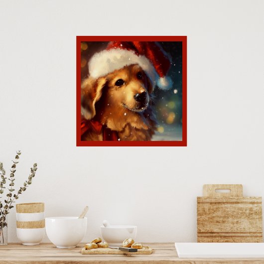 Kersthond 4 poster (Keuken)