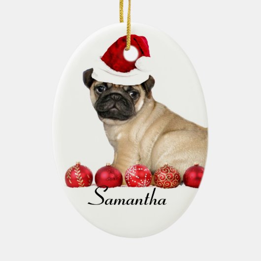 kersthond aangepast ovaal siereskader keramisch ornament (Achterkant)