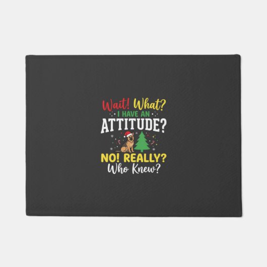 Kersthond Attitude Humor Deurmat (Voorkant)