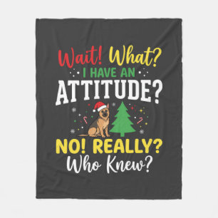 Kersthond Attitude Humor Fleece Deken