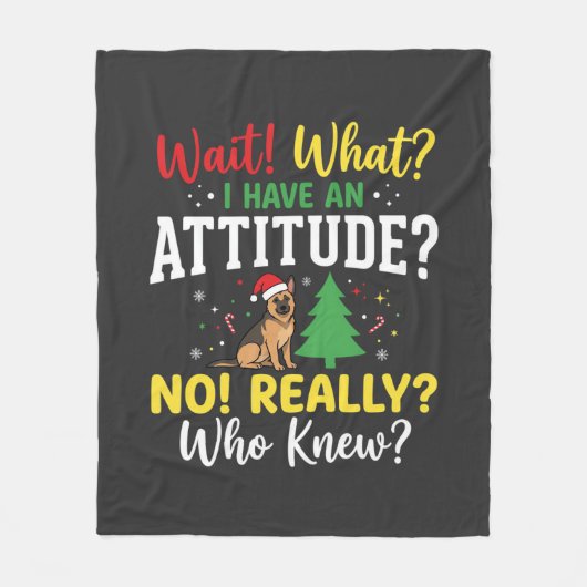 Kersthond Attitude Humor Fleece Deken (Voorkant)