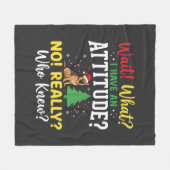 Kersthond Attitude Humor Fleece Deken (Voorkant (Horizontaal))