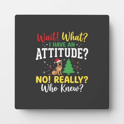 Kersthond Attitude Humor Fotoplaat (Voorkant)