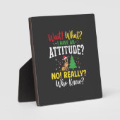 Kersthond Attitude Humor Fotoplaat (Voorkant)