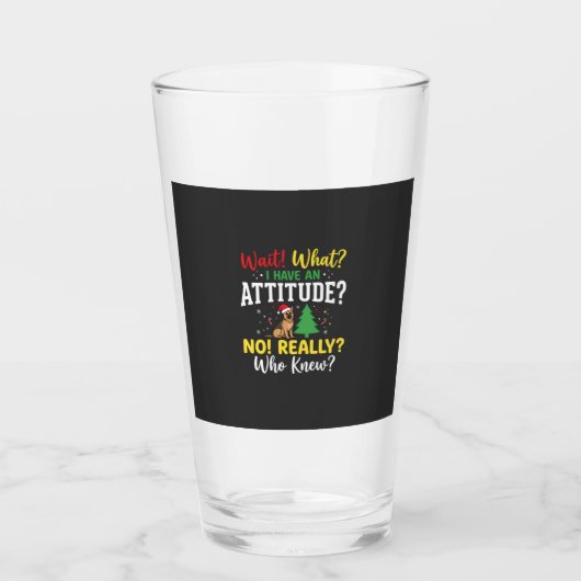 Kersthond Attitude Humor Glas (Voorkant)