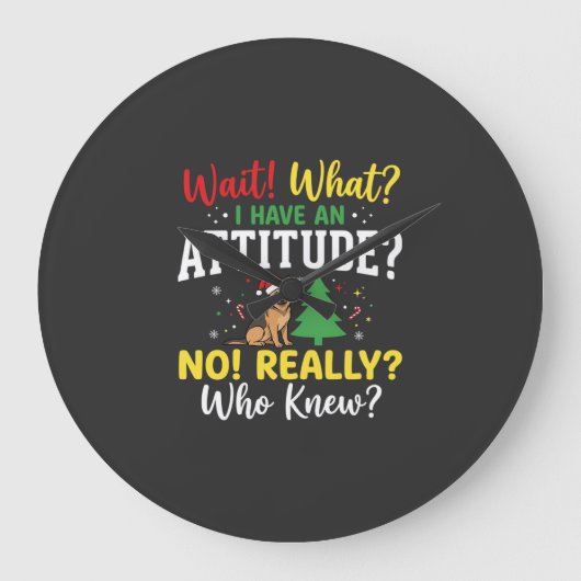 Kersthond Attitude Humor Grote Klok (Voorkant)
