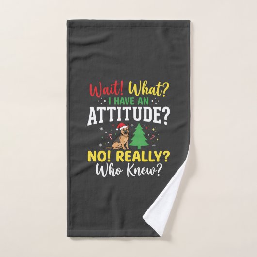 Kersthond Attitude Humor Handdoek (Handdoek)
